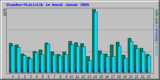 Stunden-Statistik im Monat Januar 2026