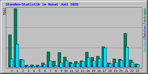 Stunden-Statistik im Monat Juni 2026