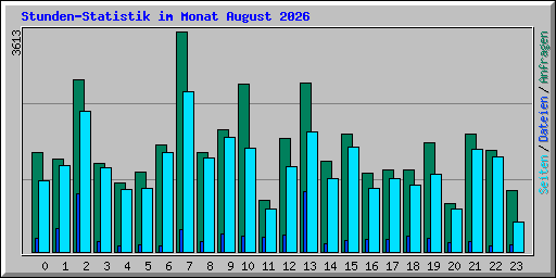 Stunden-Statistik im Monat August 2026